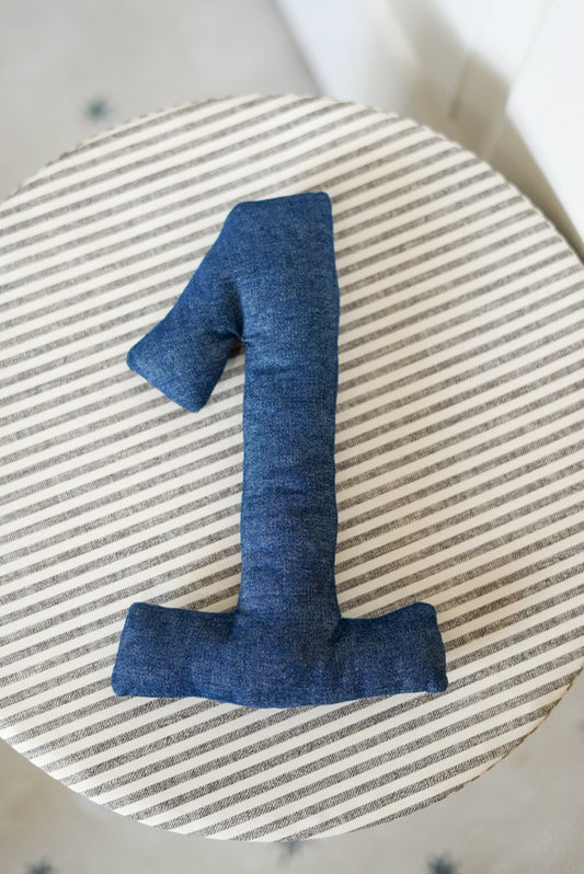 Denim Stuffed Letter & Numbers