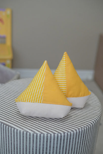 Handmade Fabric Sailboat | Nautical Nursery Decor & Kids Soft Toy