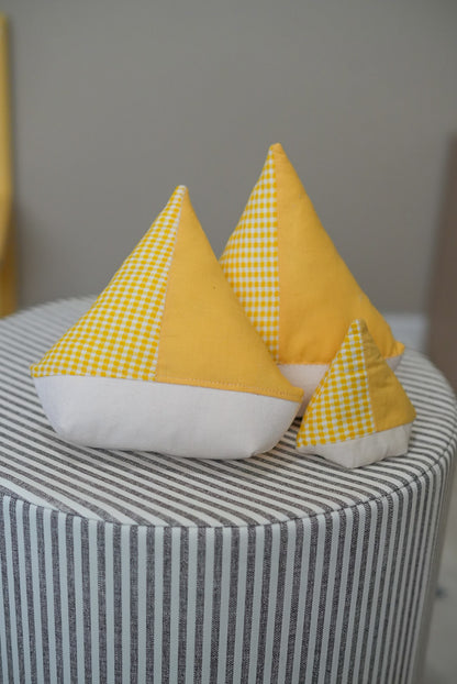 Handmade Fabric Sailboat | Nautical Nursery Decor & Kids Soft Toy