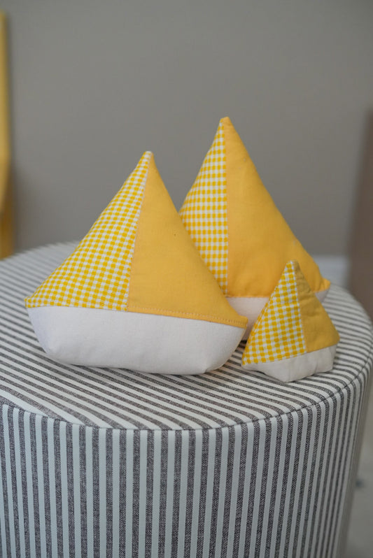 Handmade Fabric Sailboat | Nautical Nursery Decor & Kids Soft Toy